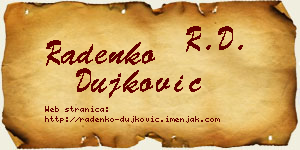 Radenko Dujković vizit kartica
